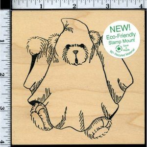 JUDIKINS Ghost Bear Wood Mount Rubber Stamp #5233-H Made in USA uninked